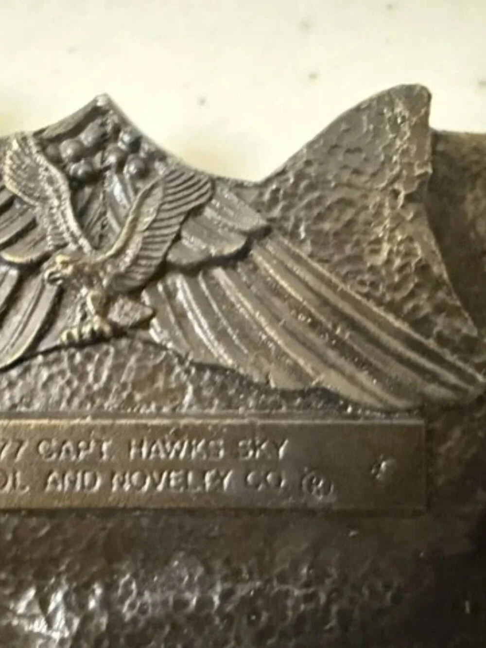 VTG 1977 Capt. Hawks Sky Patrol Brass General Steam Train Belt Buckle NO PIPE